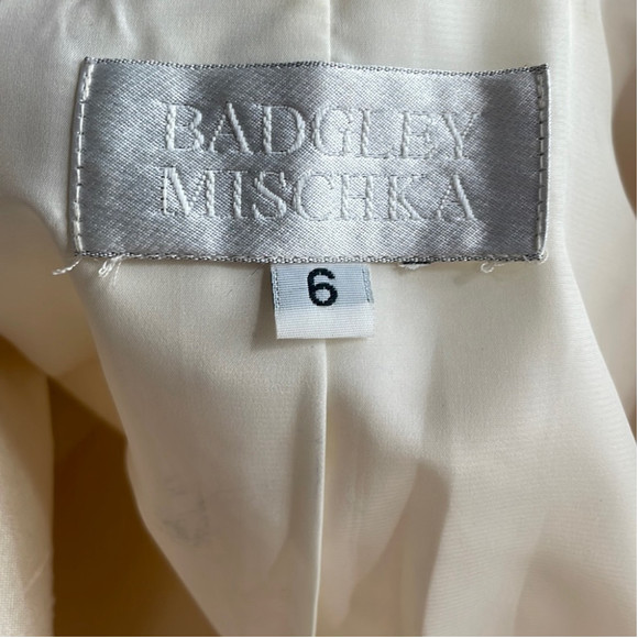 Badgley Mischka blazer suit jacket champagne cream Color Sheen event bridal sz 6 - Picture 4 of 14
